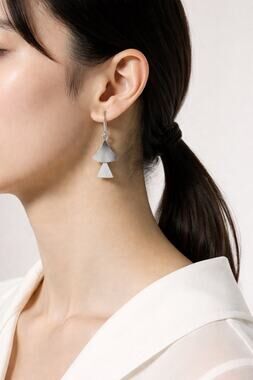 Jane Diaz Sterling Silver Short Fan Cascade Earrings